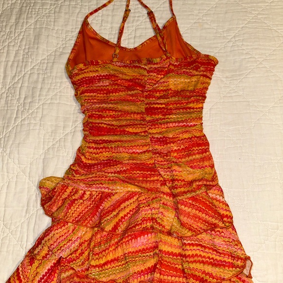 Colorful Ruffle Mini Dress - Picture 3 of 4